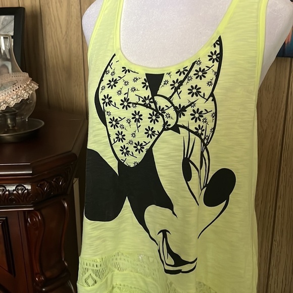 DISNEY SLEEVELESS BLOUSE NEON YELLOW SIZE L(11-13) - Picture 6 of 9
